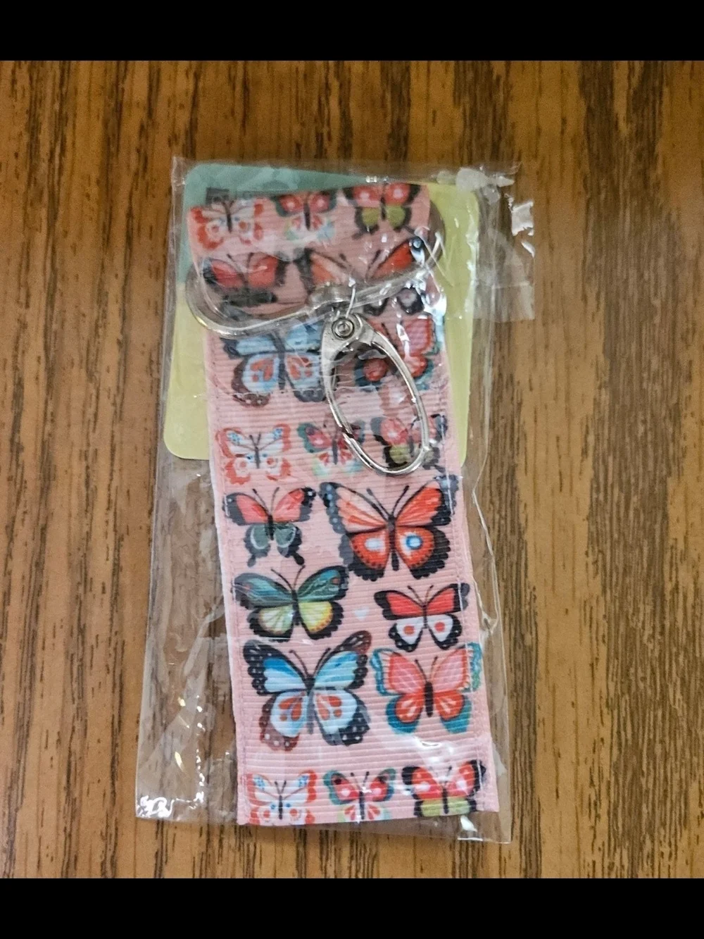 Lip Gloss/ Lip Balm Holder with Keychain In Butterflies BNIB